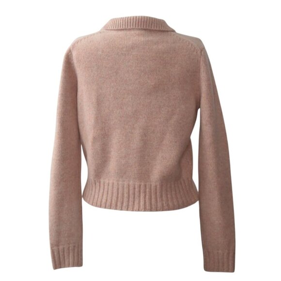 Zara Womens Sweater Pink Wool Polo Button-Up Collared Size S - Picture 3 of 7